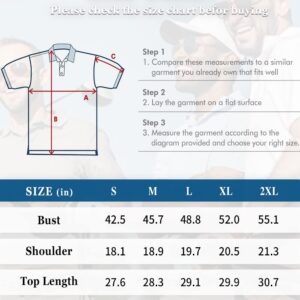 Hodaweisolp Men's Short Sleeve Zipper Casual Slim Fit Printed Golf Polo Shirt Tops Black Gradient-L