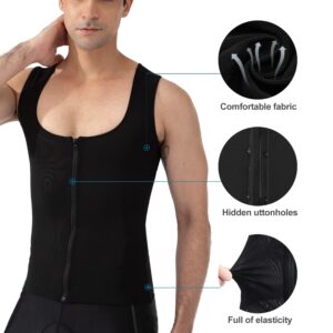 RIBIKA Mens Compression Shirts Tank Tops Sleeveless Body Shaper Slimming Vest Tummy Control Undershirts