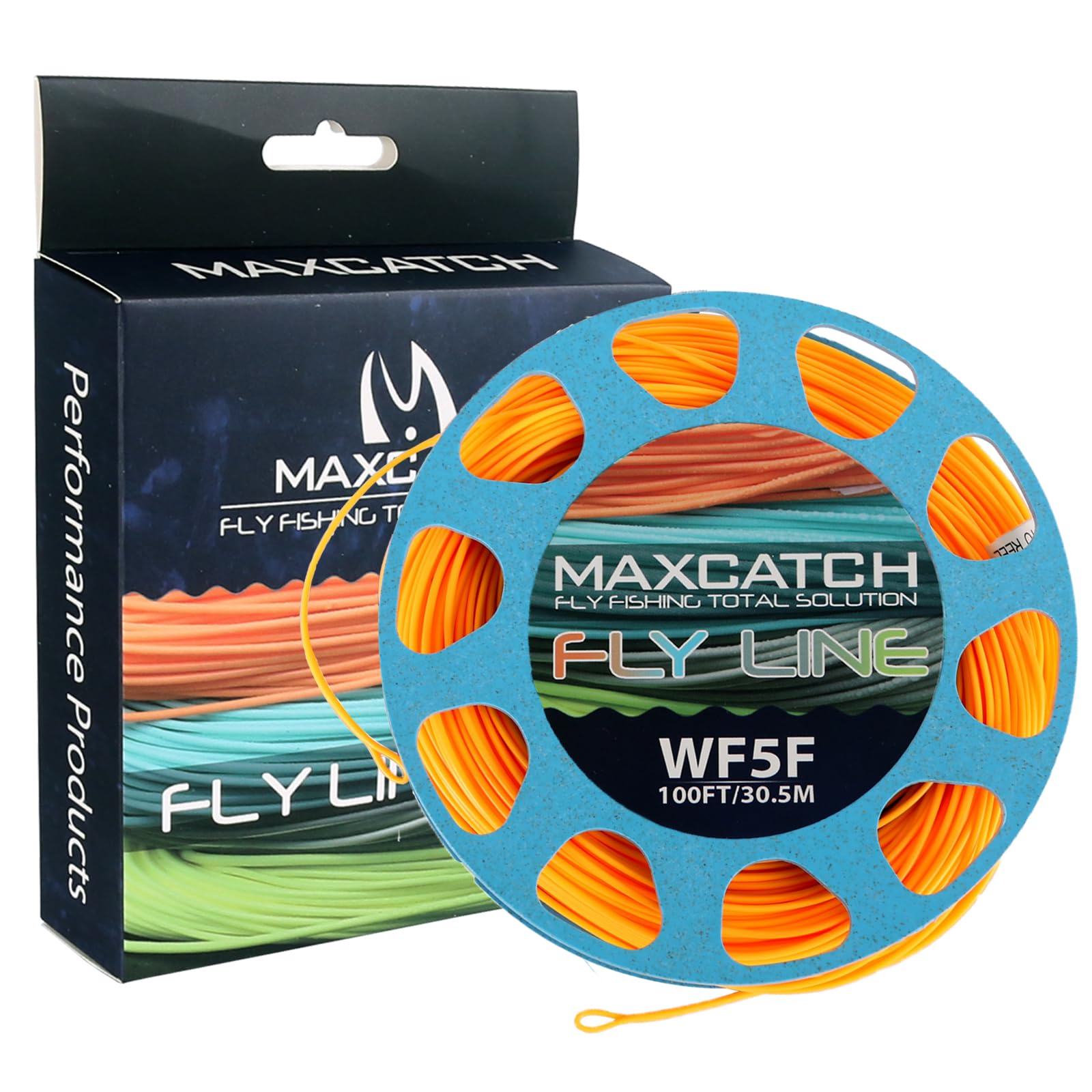 Maxcatch ECO Floating Fly Fishing Line Weight Forward Design with Welded Loop (3F,4F,5F,6F,7F,8F) (Fly Line-Orange (New), WF3F-100FT)