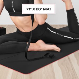 Peloton Reversible Workout Mat | 71” x 26” with 5 mm Thickness, Premium Heavy-Duty Floor & Yoga Mat, Tear & Scratch Resistant,Black, Red