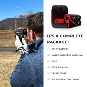 My Golfing Store Gen 3 Eagle Eye Laser Golf Rangefinder, 6X Magnification and Multilayer Optics, Comes with Adjustable Straps Magnetic Holder, Easy to Use, Golf Accessories for Men and Women