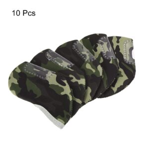 PATIKIL Golf Club Iron Head Covers, 10 Pack Visible Window Waterproof Protection Sleeve for Outdoor Sport, Camouflage