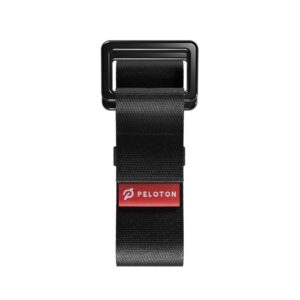 Peloton Yoga Strap | 6 ft. Adjustable and Durable Nylon Strap with Corrosion Resistant Zinc Alloy Rings for Stretching, Pilates, and Exercise, Black