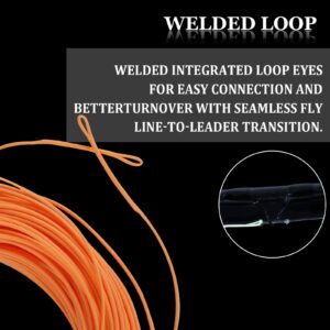 Maxcatch ECO Floating Fly Fishing Line Weight Forward Design with Welded Loop (3F,4F,5F,6F,7F,8F) (Fly Line-Orange (New), WF3F-100FT)