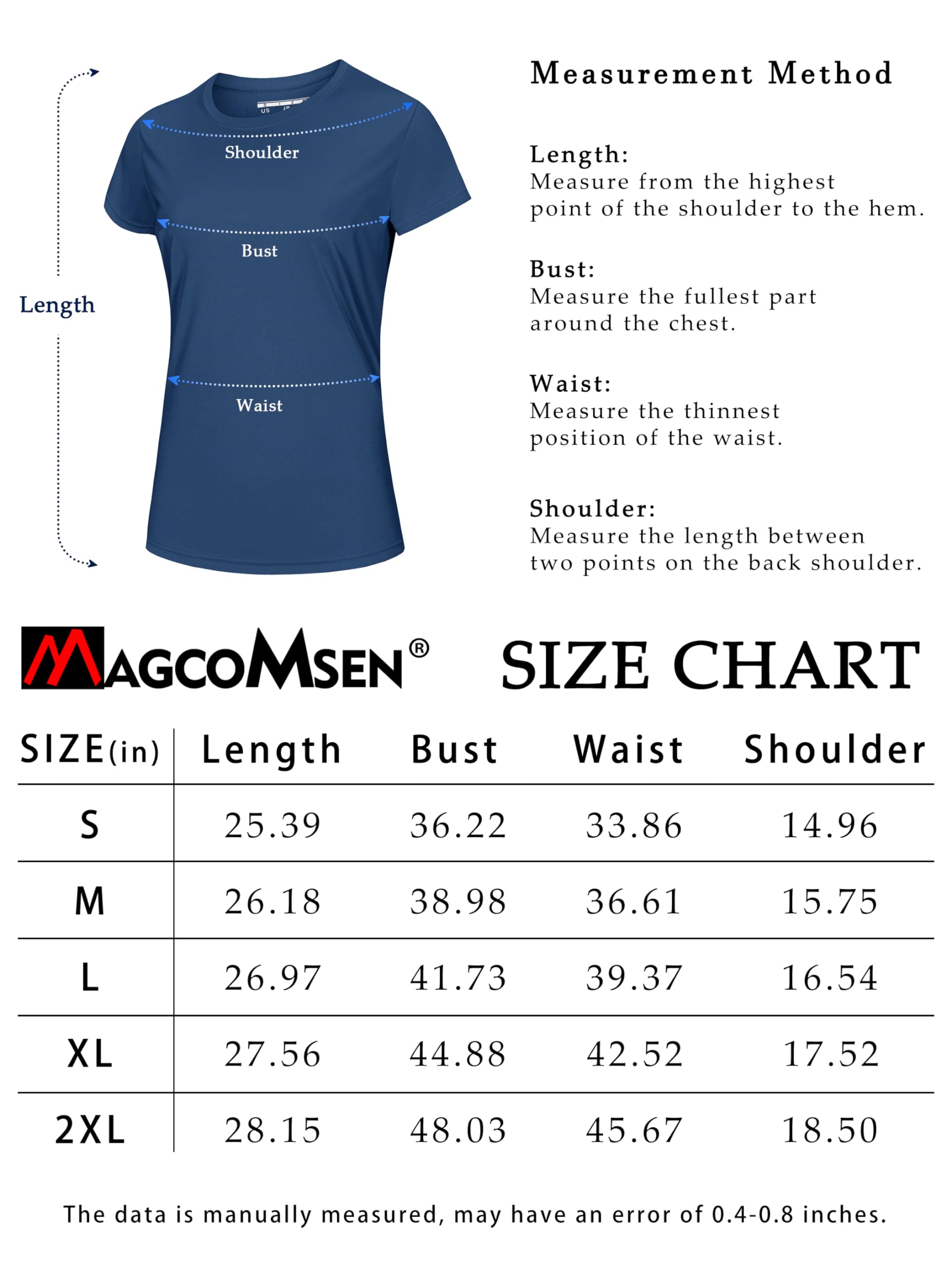 MAGCOMSEN Running Tops for Women Dry Fit Shirts Short Sleeve T-Shirts UPF 50+ Sun Protection Clothing Teal Shirts Cool Tee Shirts Blue Grey,L