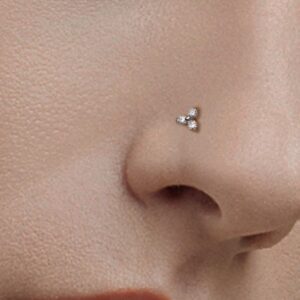 MODRSA Nose Rings Nose Rings Hoops Nose Ring Surgical Steel Nose Piercings Jewelry Double Hoop Nose Rings for Women Silver Nose Rings 20 gauge