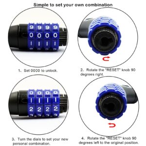 Boviisky Bike Lock, Black Bike Lock Cable, Kids Bike Lock, 4 Digit Resettable Combination Bicycle Lock Cable, 4 Feet with Mounting Bracket, 1/2 Inch Diameter