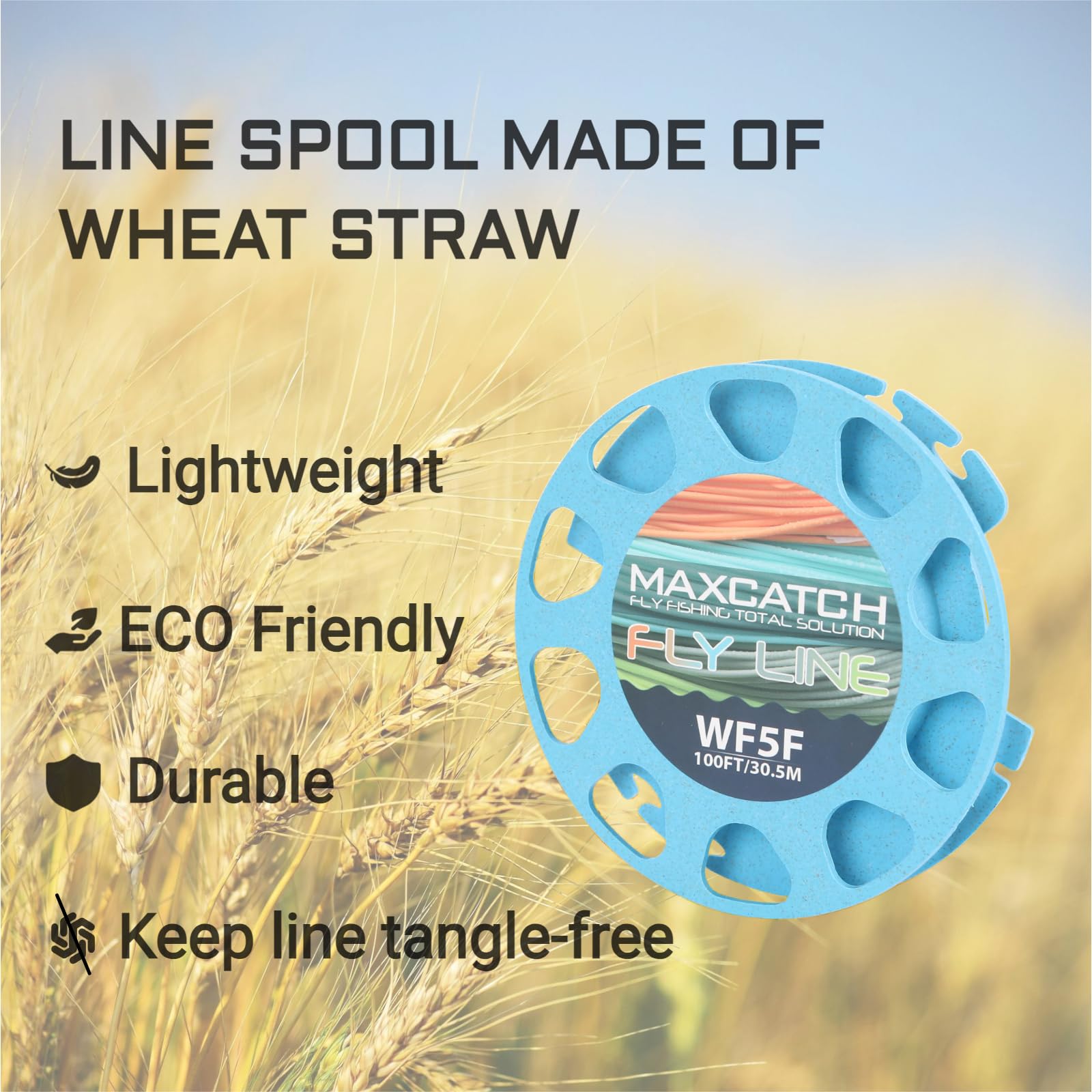 Maxcatch ECO Floating Fly Fishing Line Weight Forward Design with Welded Loop (3F,4F,5F,6F,7F,8F) (Fly Line-Orange (New), WF3F-100FT)