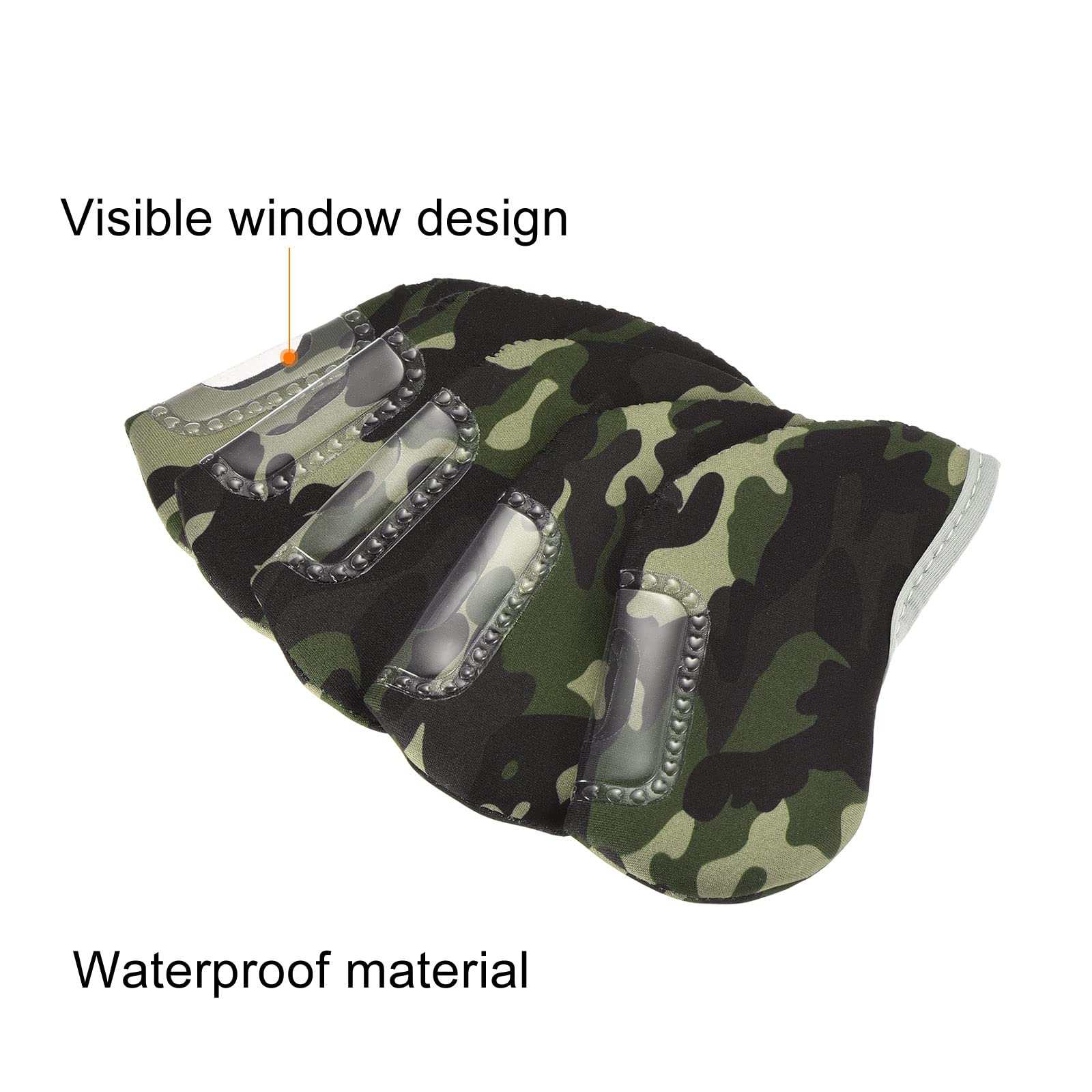 PATIKIL Golf Club Iron Head Covers, 10 Pack Visible Window Waterproof Protection Sleeve for Outdoor Sport, Camouflage