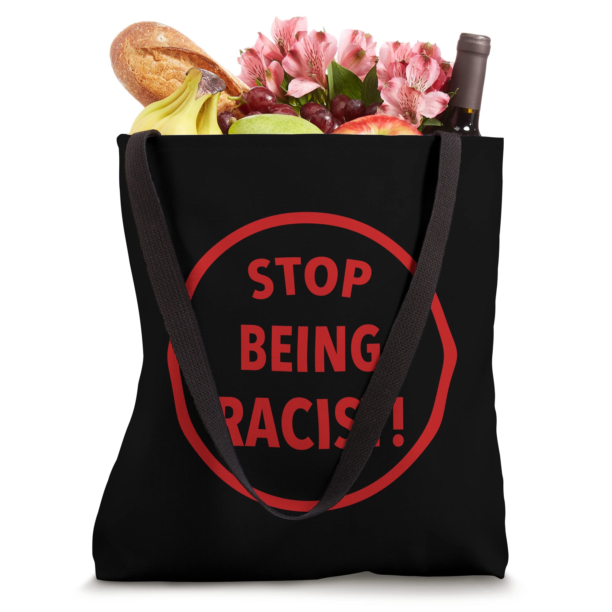 STOP BEING A RACIST Circle Anti Racism Equality BLM Tote Bag