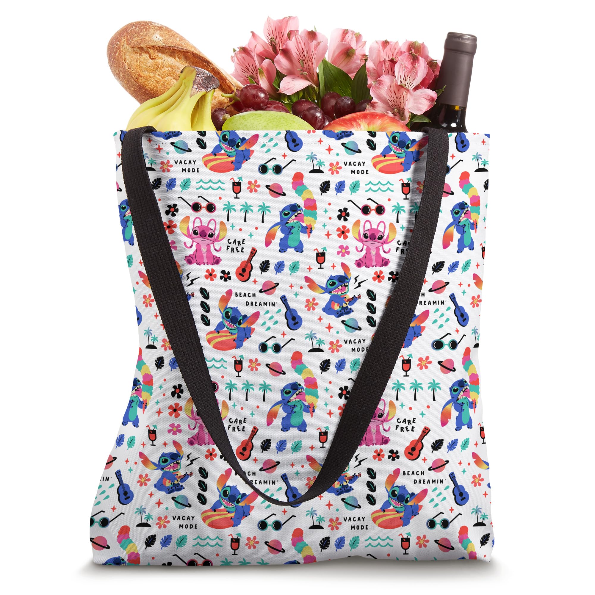 Disney Stitch and Angel Vacay Mode Print Tote Bag