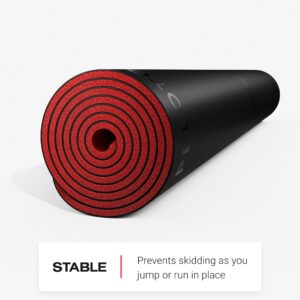 Peloton Reversible Workout Mat | 71” x 26” with 5 mm Thickness, Premium Heavy-Duty Floor & Yoga Mat, Tear & Scratch Resistant,Black, Red