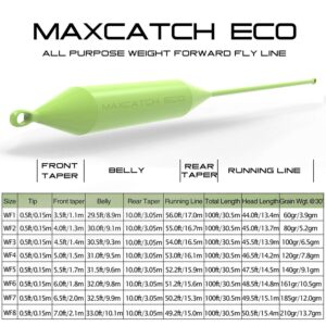 Maxcatch ECO Floating Fly Fishing Line Weight Forward Design with Welded Loop (3F,4F,5F,6F,7F,8F) (Fly Line-Orange (New), WF3F-100FT)