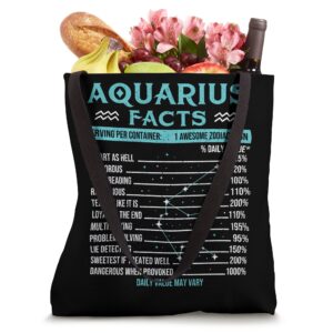 Aquarius Facts - Zodiac Sign Horoscope Birthday Astrology Tote Bag