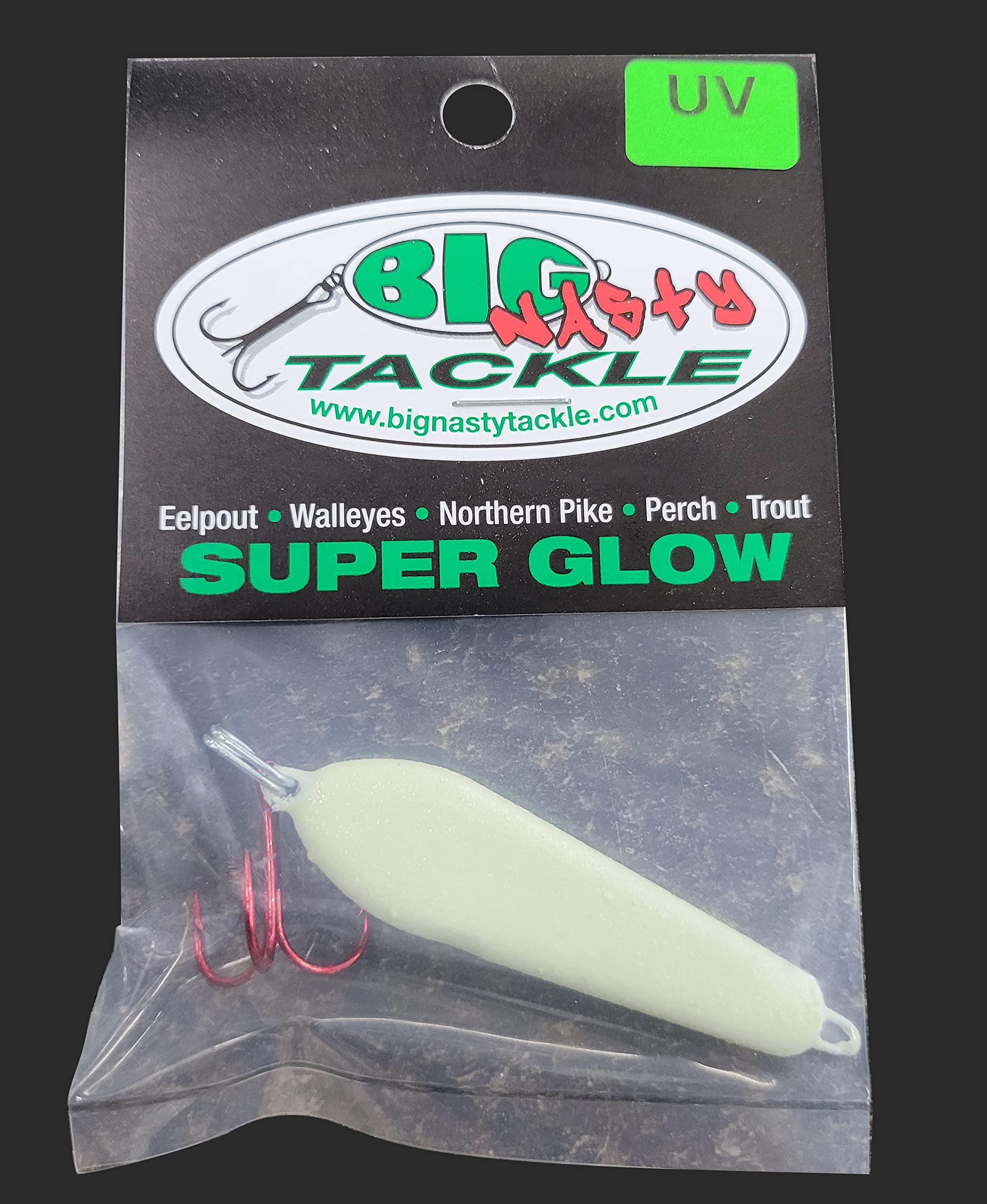 Big Nasty Tackle Super Glow Casting Spoon (1 Pack) (Original Green, 1/2 oz)