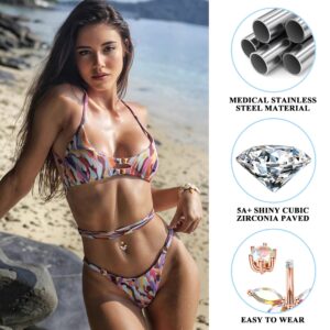 Sanfenly 12PCS Nipple Rings Belly Button Rings for Women 14G 316L Surgical Stainless Steel Curved Navel Barbell Cute Butterfly Flower Belly Piercing Nipple Piercing Jewelry Set