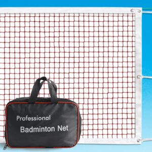 Badminton Net, Badminton Net for Backyard, Badminton Net Portable, Indoor Outdoor Badminton Volleyball Nets with Steel Cable, Professional Badminton Net Replacement for Beach, Schoolyard, 20FT x 2.5FT