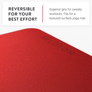 Peloton Reversible Workout Mat | 71” x 26” with 5 mm Thickness, Premium Heavy-Duty Floor & Yoga Mat, Tear & Scratch Resistant,Black, Red