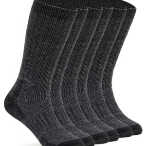 Alvada Mens Merino Wool Crew Socks Thermal and Warm Socks for Winter Work Hiking Running 3 Pairs SM