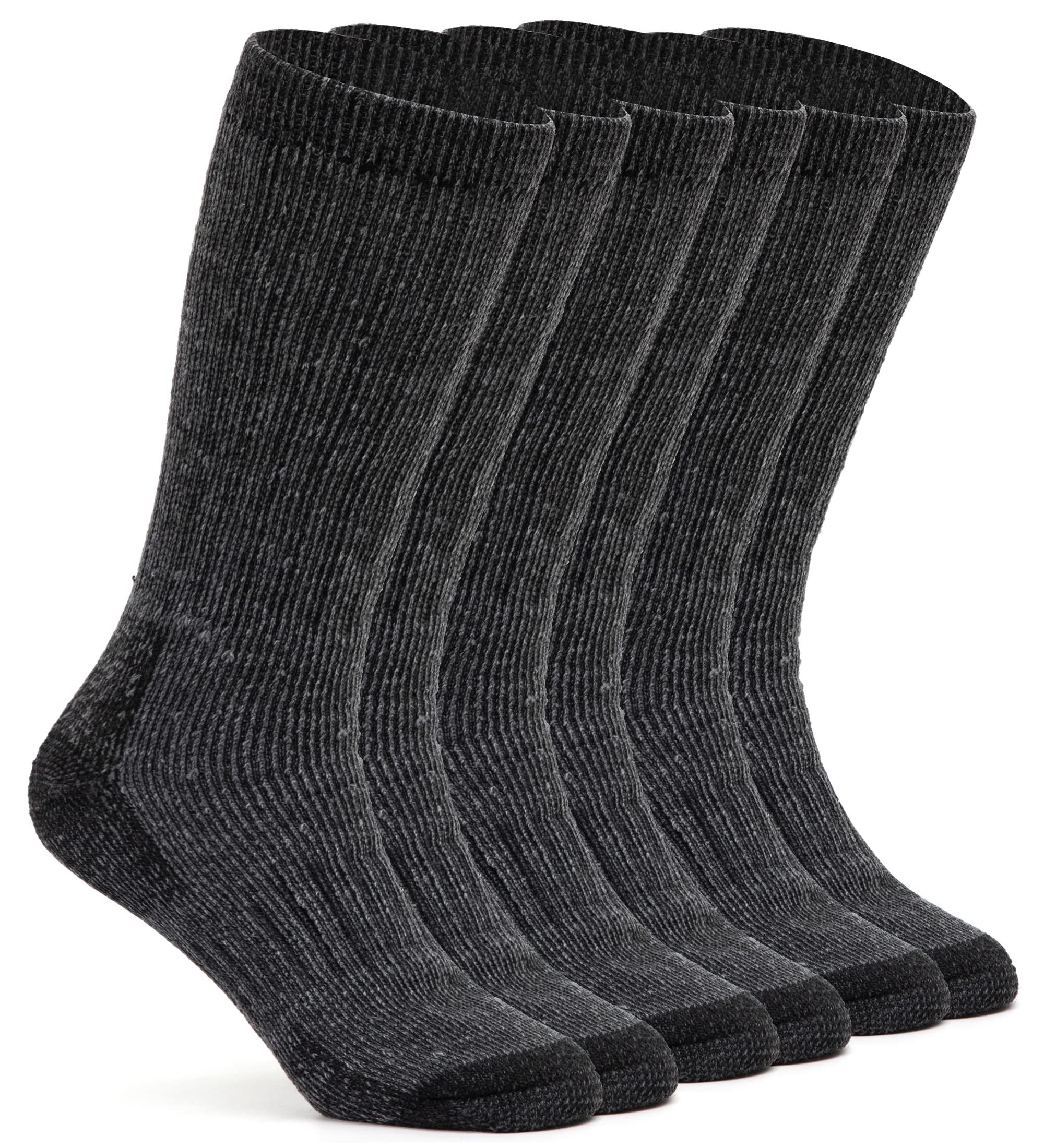 Alvada Mens Merino Wool Crew Socks Thermal and Warm Socks for Winter Work Hiking Running 3 Pairs SM