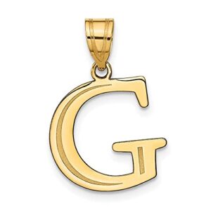 Auriga Fine Jewelry 14k Yellow Gold Polished Etched Letter G Initial Pendant Fine Jewelry For Women