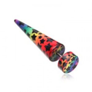 rainbow stars full pattern fake taper