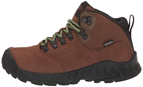 KEEN Women's NXIS Explore Mid Height Waterproof Fast Packing Hiking Boots, Bison/Campsite, 6