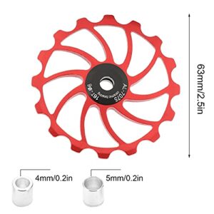 SMICH Rear Derailleur Bearing Pulley, Corrosion‑Resistant Lightweight Bikes Ceramic Bearing Pulley Guide Wheel for for Road Bike for Mountain Bike(Red)