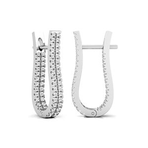 1.30 carat cubic zirconia inside out huggie hoop earrings for women in 925 sterling silver (vvs, 1 1/3 ctw) handmade mini cz huggie hoops by octa pearl