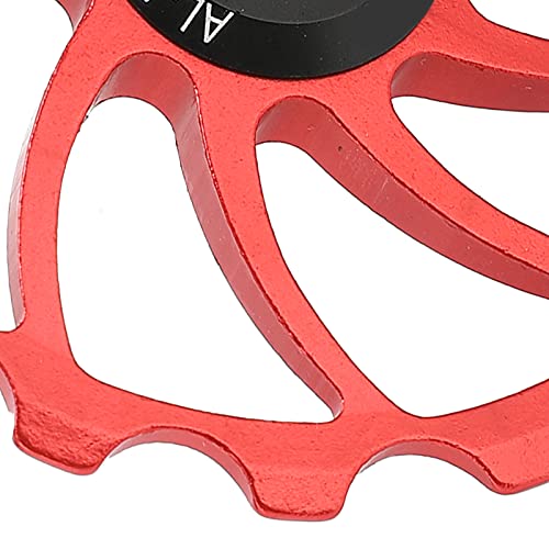 SMICH Rear Derailleur Bearing Pulley, Corrosion‑Resistant Lightweight Bikes Ceramic Bearing Pulley Guide Wheel for for Road Bike for Mountain Bike(Red)