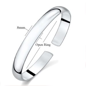 Harlorki Shiny 925 Silver Plated Adjustable Open Bangle Cuff Bracelet Love Friendship Gift Personalized Costume Jewelry for Women Lady