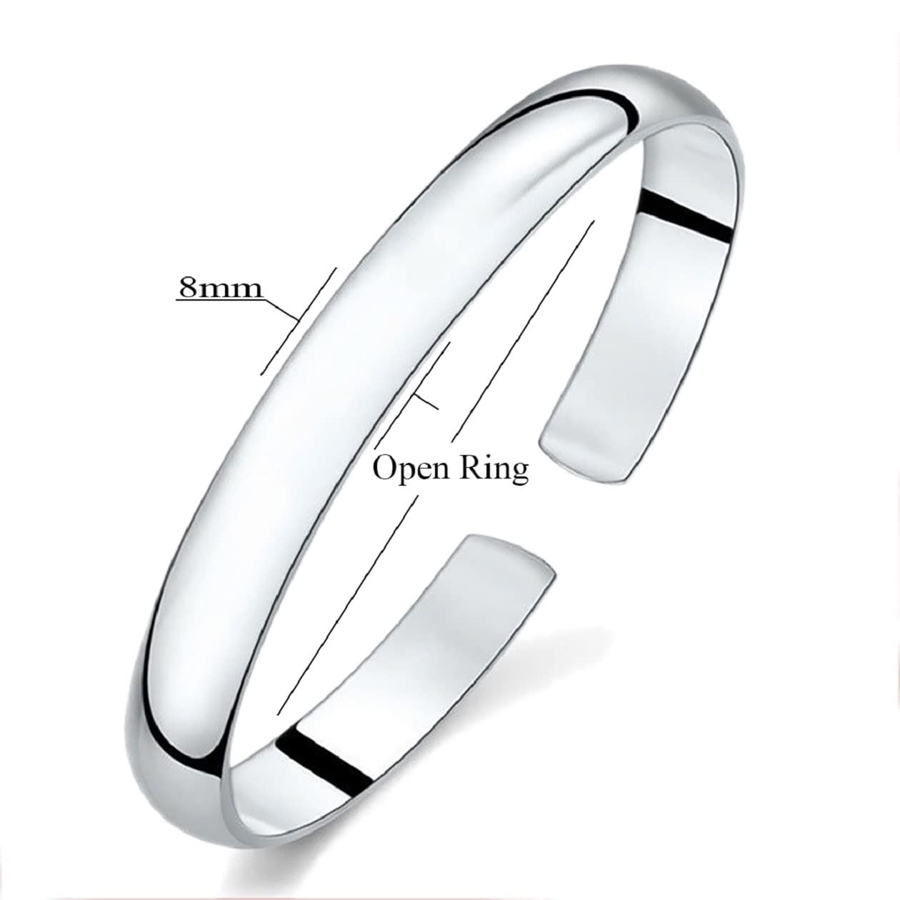 Harlorki Shiny 925 Silver Plated Adjustable Open Bangle Cuff Bracelet Love Friendship Gift Personalized Costume Jewelry for Women Lady