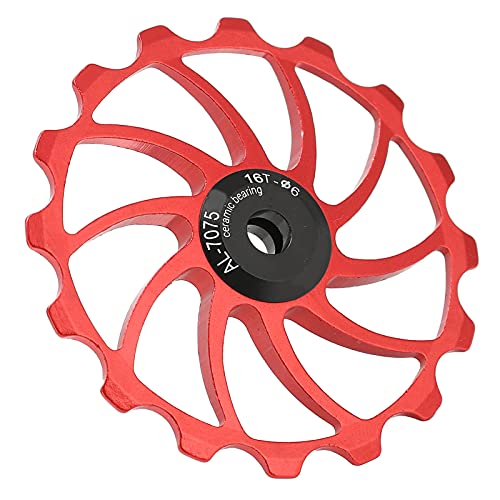 SMICH Rear Derailleur Bearing Pulley, Corrosion‑Resistant Lightweight Bikes Ceramic Bearing Pulley Guide Wheel for for Road Bike for Mountain Bike(Red)