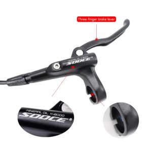 Cyclon MTB Hydraulic Disc Brakes Set, Black/Red Aluminum Alloy Hydraulic Brakes for Mountain Bike Left Front 1000mm Right Rear 1700mm Hydraulic Bicycle Brakes with is/PM Adapter Fit 160mm Rotor