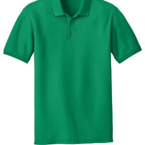 JustBlanks Men Polo Shirts Pique Polo Shirts for Men Short Sleeves 3 Button Performance Polo T Shirt - Bright Kelly Green - XL