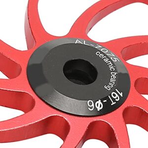 SMICH Rear Derailleur Bearing Pulley, Corrosion‑Resistant Lightweight Bikes Ceramic Bearing Pulley Guide Wheel for for Road Bike for Mountain Bike(Red)