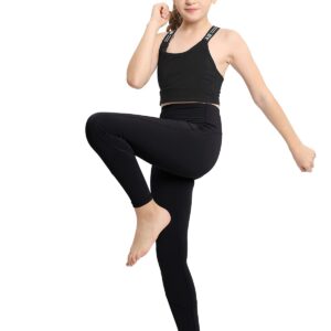 MERIABNY Athletic Leggings Girls Black Yoga Pants Size 18 Teens Cozy Active Joggers for Running Riding Hiking Climbing