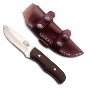 gcs micarta handle d2 tool steel tactical hunting knife with leather sheath full tang blade designed for hunting & edc gcs 507