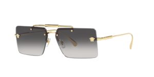 versace woman sunglasses gold frame, grey gradient lenses, 60mm