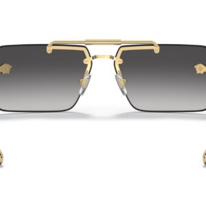 Versace Woman Sunglasses Gold Frame, Grey Gradient Lenses, 60MM