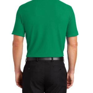 JustBlanks Men Polo Shirts Pique Polo Shirts for Men Short Sleeves 3 Button Performance Polo T Shirt - Bright Kelly Green - XL