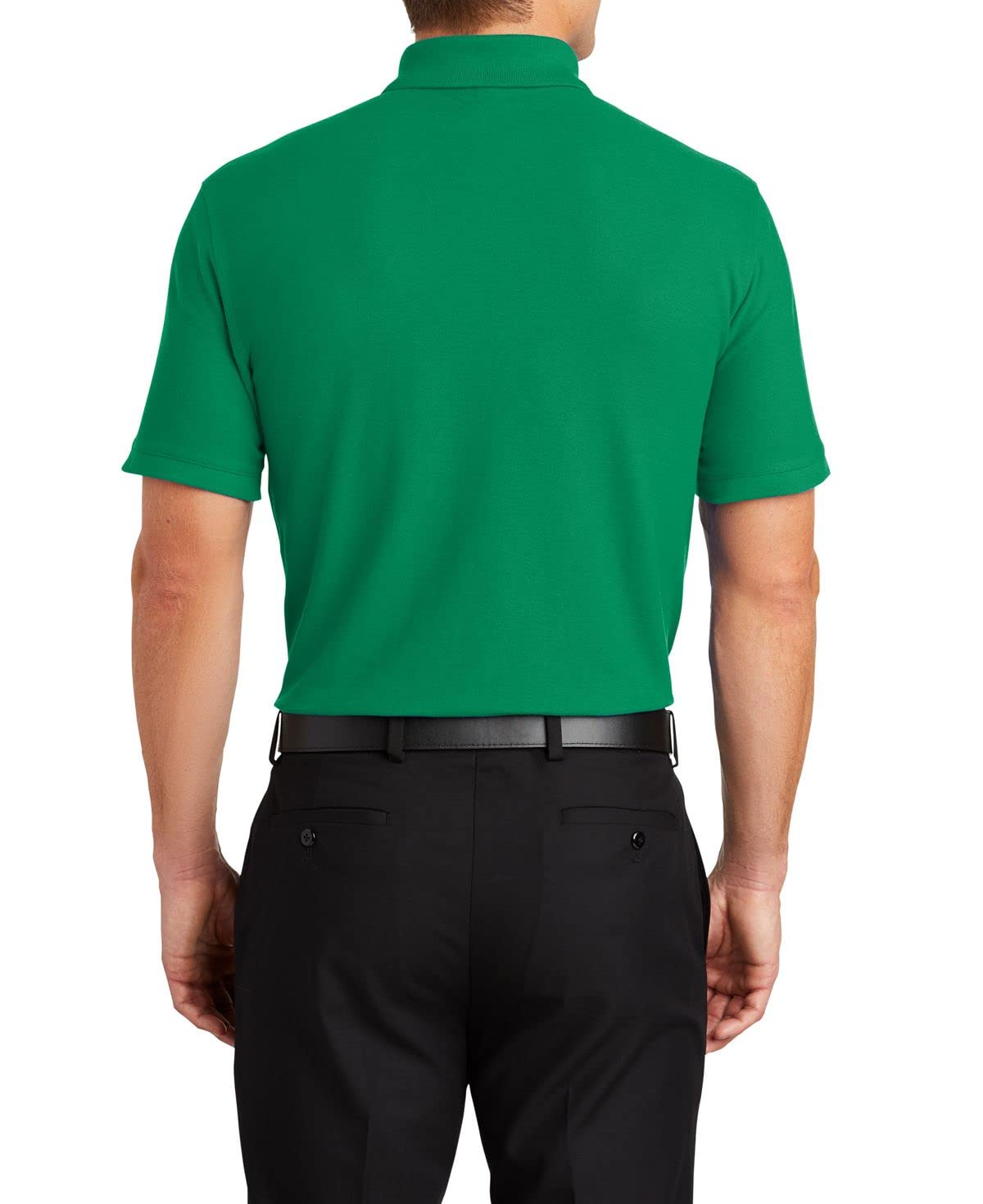 JustBlanks Men Polo Shirts Pique Polo Shirts for Men Short Sleeves 3 Button Performance Polo T Shirt - Bright Kelly Green - XL