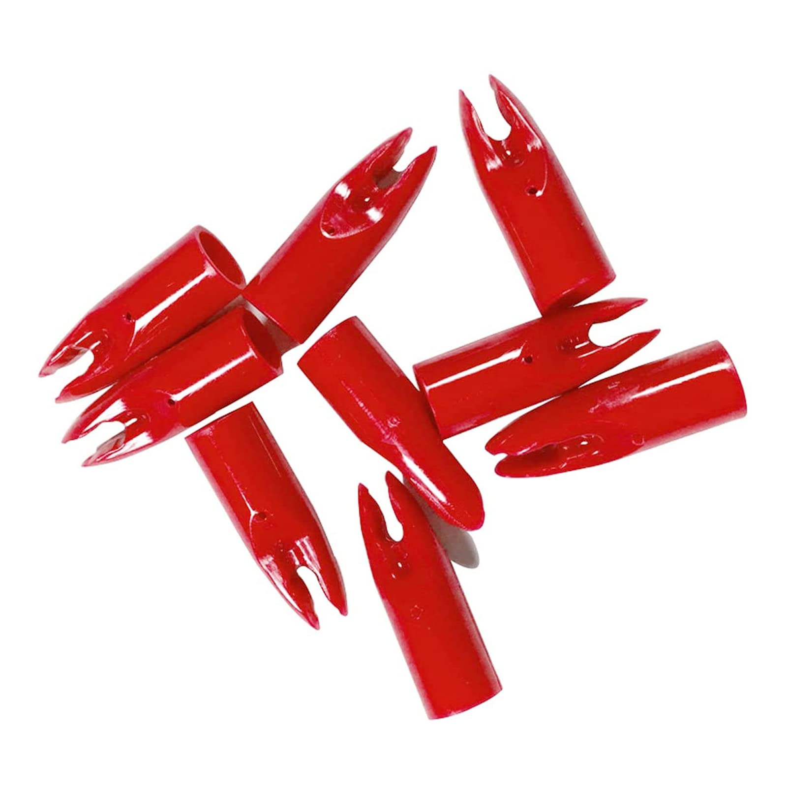 Lamehfyo 50 Pack Archery Arrow Nocks Plastic Nocks Replacement Arrow Tail Glue On 7mm Arrow Shaft Archery Nocks for DIY Arrows End Accessory (Red)