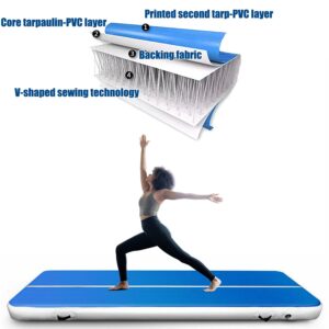 Erweater 20FTx6.6FTx 8INCH Air Gymnastics Track MatThickness, Gymnastics Tumbling Air Mat Inflatable Tumble Track, for Tumble/Gym/Training/Yoga/Exercise/Cheerleading/Water, with Electric Air Pump