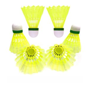 GoldAu Badminton Birdie 12 Pack Nylon Badminton Shuttlecocks Medium Speed Ball Heavy Duty Outdoor Indoor Team Sports Training School PE Home Amateur Professional (Yellowish-12PCS)