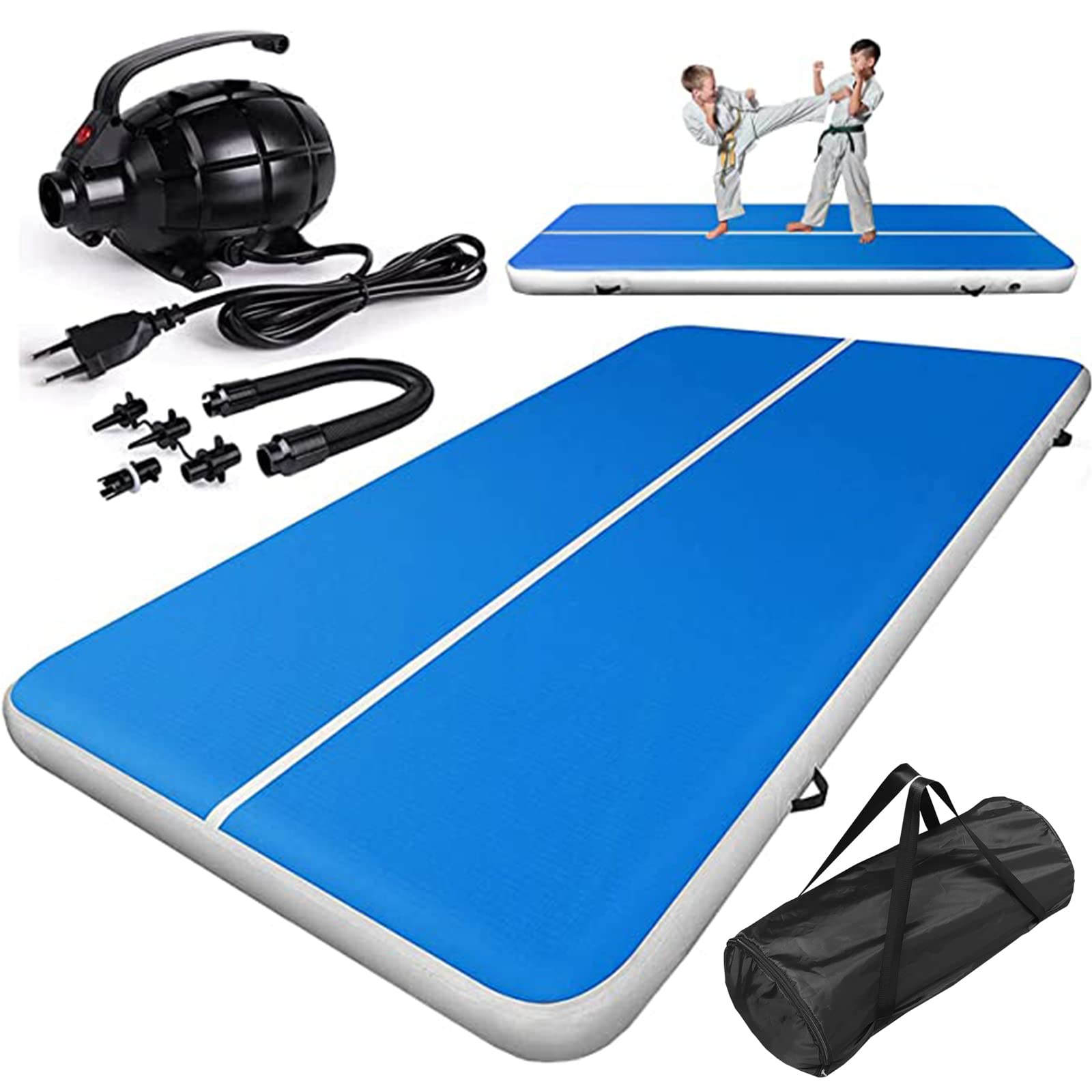 Erweater 20FTx6.6FTx 8INCH Air Gymnastics Track MatThickness, Gymnastics Tumbling Air Mat Inflatable Tumble Track, for Tumble/Gym/Training/Yoga/Exercise/Cheerleading/Water, with Electric Air Pump