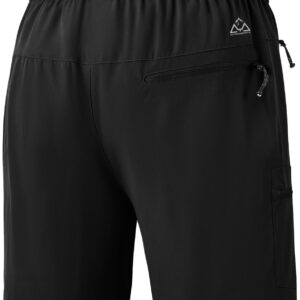 Rdruko Men's Work Hiking Shorts Lightweight Quick Dry Outdoor Cargo Shorts with Pockets(Black, US XL)