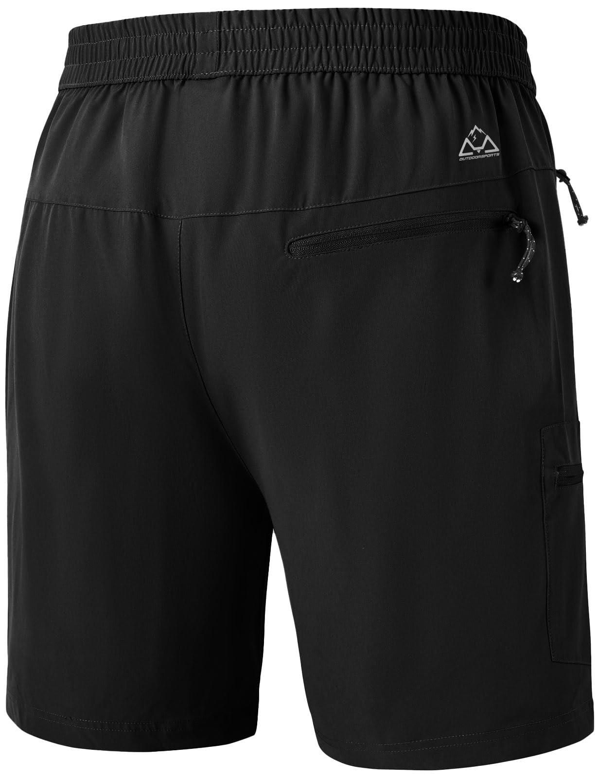 Rdruko Men's Work Hiking Shorts Lightweight Quick Dry Outdoor Cargo Shorts with Pockets(Black, US XL)