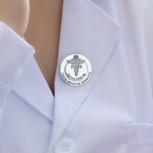 Custom Medical Caduceus Nursing Pin Stainless Steel Personalized Birthstone Role Engraving NP LPN LVN BSN RN Pins For Hospital Ceremony Graduation School