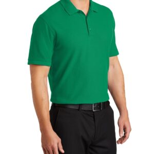 JustBlanks Men Polo Shirts Pique Polo Shirts for Men Short Sleeves 3 Button Performance Polo T Shirt - Bright Kelly Green - XL